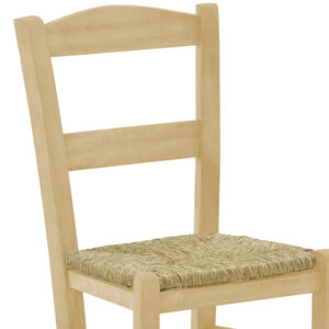 Καρέκλα καφενείου με ψάθα Syros-Charchie pakoworld άβαφο ξύλο 42x40x89εκ9εκ – 200-000742