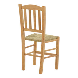 Καρέκλα καφενείου με ψάθα Damnir-Charchie pakoworld μασίφ ξύλο οξιάς λούστρο καρυδί 41x42x92εκ – 200-000747