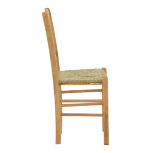 Καρέκλα καφενείου με ψάθα Damnir-Charchie pakoworld μασίφ ξύλο οξιάς λούστρο καρυδί 41x42x92εκ – 200-000747