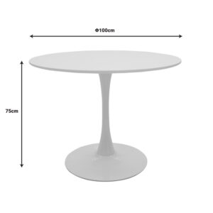 Τραπεζαρία Julita-Balou pakoworld σετ 5τεμ pp-mdf σε λευκή απόχρωση Φ100×75εκ – 200-001006