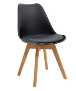 Τραπεζαρία Gaston-Balou pakoworld σετ 5τεμ pp-mdf σε μαύρη-φυσικό απόχρωση Φ100×75εκ – 200-001018