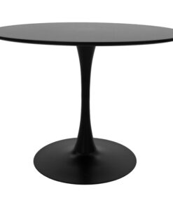 Τραπεζαρία Gaston-Balou pakoworld σετ 5τεμ pp-mdf σε μαύρη-φυσικό απόχρωση Φ100×75εκ – 200-001018