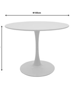 Τραπεζαρία Gaston-Balou pakoworld σετ 5τεμ pp-mdf σε μαύρη-φυσικό απόχρωση Φ100×75εκ – 200-001018