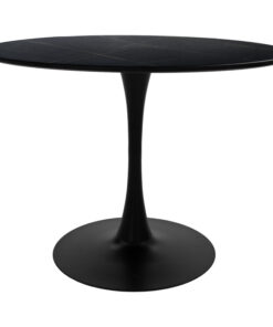 Τραπεζαρία Gaston-Balou I pakoworld σετ 5τεμ pp-mdf σε μαύρη-φυσική απόχρωση Φ120×75εκ – 200-001027