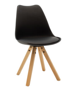 Τραπεζαρία Natali-Caron pakoworld σετ 3τεμ mdf σε μαύρη-φυσική απόχρωση 80x80x76εκ – 200-001165