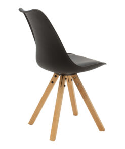 Τραπεζαρία Natali-Caron pakoworld σετ 3τεμ mdf σε μαύρη-φυσική απόχρωση 80x80x76εκ – 200-001165