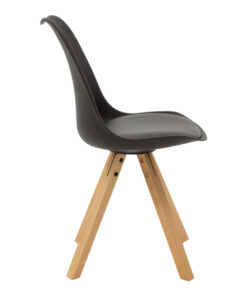 Τραπεζαρία Natali-Caron pakoworld σετ 3τεμ mdf σε μαύρη-φυσική απόχρωση 80x80x76εκ – 200-001165