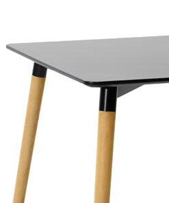 Τραπεζαρία Natali-Caron pakoworld σετ 3τεμ mdf σε μαύρη-φυσική απόχρωση 80x80x76εκ – 200-001165