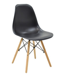 Τραπεζαρία Julita pakoworld σετ 3τεμ MDF μαύρο-ξύλο οξιάς σε φυσική απόχρωση Φ60×73εκ – 200-001195