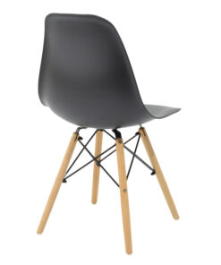 Τραπεζαρία Julita pakoworld σετ 3τεμ MDF μαύρο-ξύλο οξιάς σε φυσική απόχρωση Φ60×73εκ – 200-001195