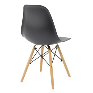 Τραπεζαρία Julita pakoworld σετ 3τεμ MDF μαύρο-ξύλο οξιάς σε φυσική απόχρωση Φ60×73εκ – 200-001195