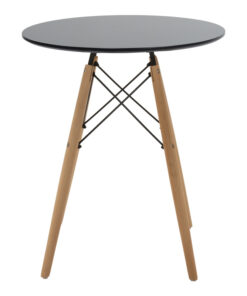 Τραπεζαρία Julita pakoworld σετ 3τεμ MDF μαύρο-ξύλο οξιάς σε φυσική απόχρωση Φ60×73εκ – 200-001195