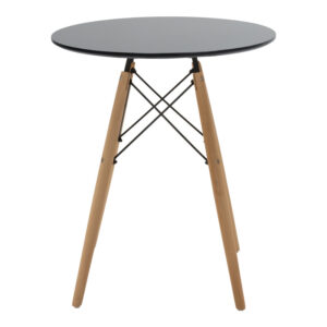 Τραπεζαρία Julita pakoworld σετ 3τεμ MDF μαύρο-ξύλο οξιάς σε φυσική απόχρωση Φ60×73εκ – 200-001195