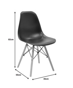 Τραπεζαρία Julita pakoworld σετ 3τεμ MDF μαύρο-ξύλο οξιάς σε φυσική απόχρωση Φ60×73εκ – 200-001195