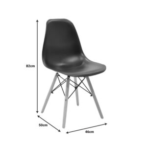 Τραπεζαρία Julita pakoworld σετ 3τεμ MDF μαύρο-ξύλο οξιάς σε φυσική απόχρωση Φ60×73εκ – 200-001195