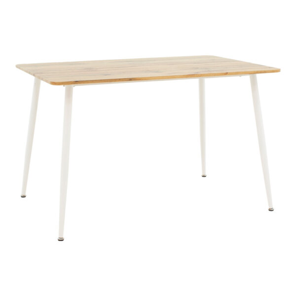 Τραπεζαρία Cuba-Parker pakoworld σετ 5τεμ sonoma-λευκό 120x80x75εκ – 200-001209