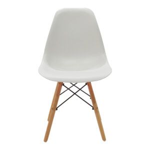 Τραπεζαρία Julita σετ 5τεμ pakoworld MDF και ξύλο οξιάς σε λευκή-φυσική απόχρωση Φ80×73εκ – 200-001246