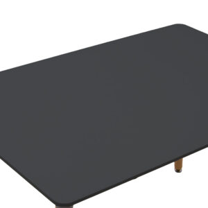 Τραπεζαρία Natali-Noor pakoworld σετ 5τεμ  MDF μαύρο-γκρι-πόδια φυσικό 120x80x76εκ – 200-001280