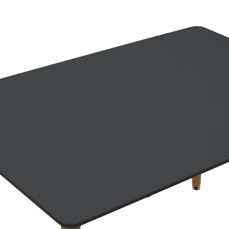 Τραπεζαρία Natali-Noor pakoworld σετ 5τεμ  MDF μαύρο-γκρι-πόδια φυσικό 120x80x76εκ – 200-001280