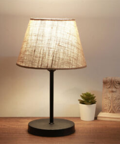 Επιτραπέζιο φωτιστικό PWL-1146 pakoworld Ε27 μπεζ-μαύρο Φ22×37εκ – 202-000099