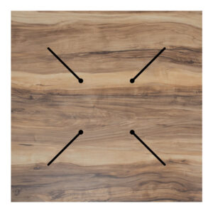 Επιφάνεια τραπεζιού Noble pakoworld HPL καρυδί 69×69εκ πάχους 12mm – 215-000012