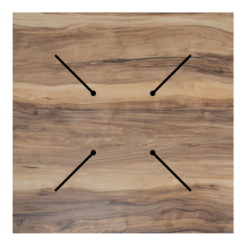 Επιφάνεια τραπεζιού Noble pakoworld HPL καρυδί 69×69εκ πάχους 12mm – 215-000012