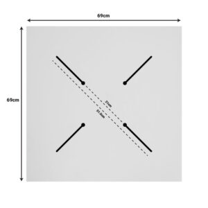 Επιφάνεια τραπεζιού Noble pakoworld HPL καρυδί 69×69εκ πάχους 12mm – 215-000012