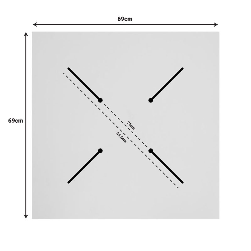 Επιφάνεια τραπεζιού Noble pakoworld HPL καρυδί 69×69εκ πάχους 12mm – 215-000012