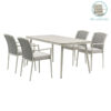 Dining Set 5pcs Ecco-Moritz pakoworld aluminium grey-textilene beige 160x90x75cm 216-000020