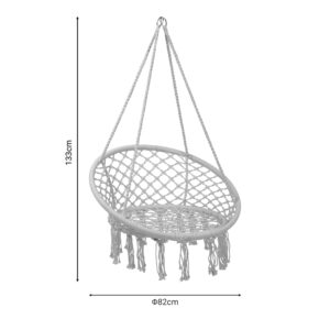 Αιώρα-κούνια κάθισμα Eventful pakoworld σχοινί μπεζ 82x82x133εκ – 218-000011