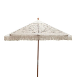 Garden umdrella Brilie pakoworld wood-macrame D2.70×2.60 m ecru 220-000002