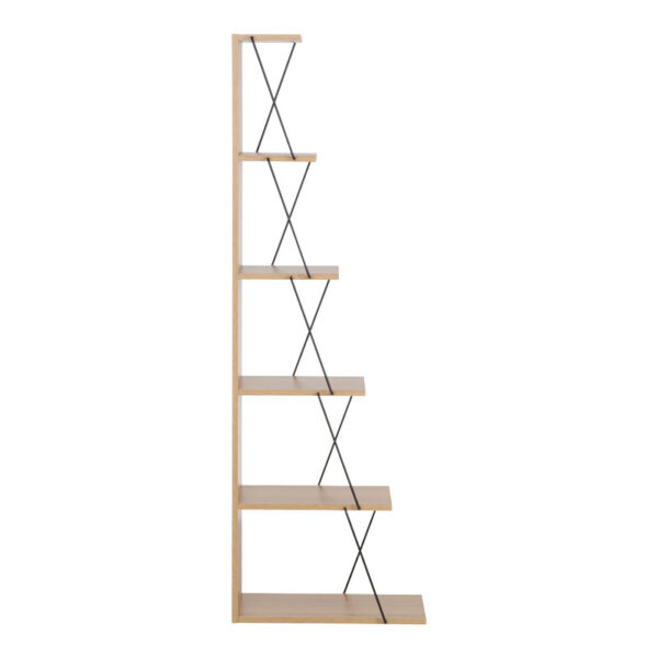 Βιβλιοθήκη mini Tars pakoworld  sonoma-μαύρο 50x22x150εκ – 225-000026