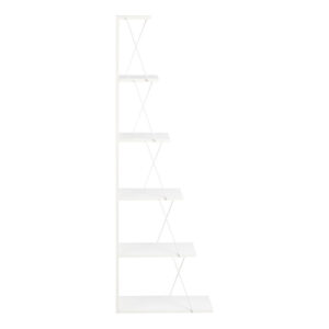 Βιβλιοθήκη mini Tars pakoworld λευκό 50x22x150εκ – 225-000028