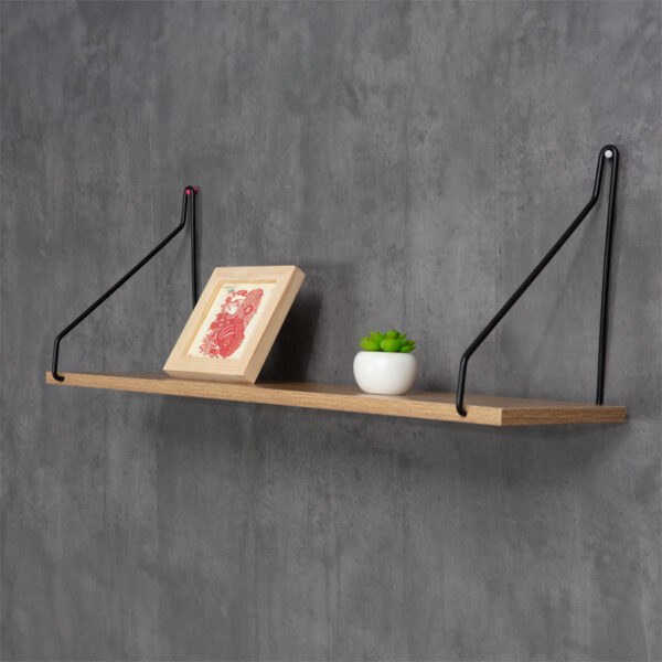 Ραφιέρα τοίχου Tars pakoworld sonoma-μαύρο 72x20x27εκ – 225-000035