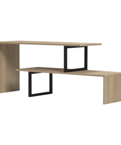 Έπιπλο τηλεόρασης Lilant pakoworld μελαμίνης σε sonoma απόχρωση και μαύρο μέταλλο 110-160x30x45εκ – 230-000040