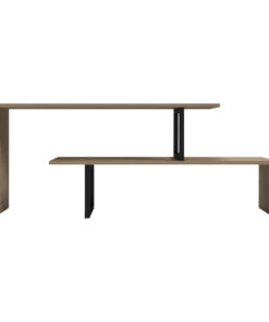 Έπιπλο τηλεόρασης Lilant pakoworld μελαμίνης σε sonoma απόχρωση και μαύρο μέταλλο 110-160x30x45εκ – 230-000040