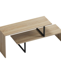 Έπιπλο τηλεόρασης Lilant pakoworld μελαμίνης σε sonoma απόχρωση και μαύρο μέταλλο 110-160x30x45εκ – 230-000040