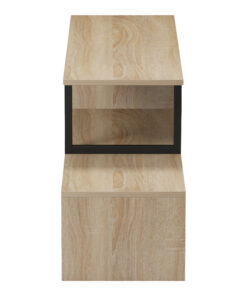 Έπιπλο τηλεόρασης Lilant pakoworld μελαμίνης σε sonoma απόχρωση και μαύρο μέταλλο 110-160x30x45εκ – 230-000040