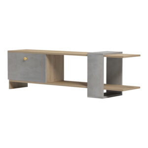 Έπιπλο τηλεόρασης Standi pakoworld σε sonoma-γκρι cement απόχρωση 120x25x36.8εκ – 230-000043