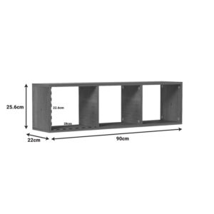 Ραφιέρα τοίχου Mikoro pakoworld σε λευκή απόχρωση 90x22x25.6εκ – 230-000059