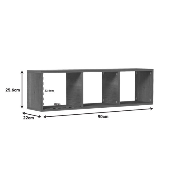 Ραφιέρα τοίχου Mikoro pakoworld σε λευκή απόχρωση 90x22x25.6εκ – 230-000059