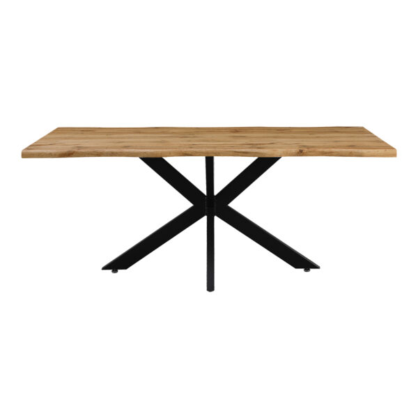 Tραπέζι Gilman pakoworld MDF sonoma-μαύρο 180x90x75εκ – 235-000022