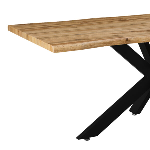 Tραπέζι Gilman pakoworld MDF sonoma-μαύρο 180x90x75εκ – 235-000022