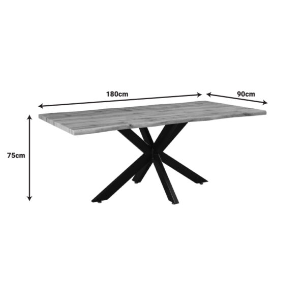 Tραπέζι Gilman pakoworld MDF sonoma-μαύρο 180x90x75εκ – 235-000022