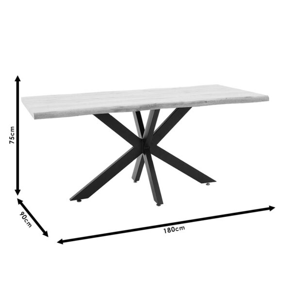 Tραπέζι Gilman pakoworld MDF sonoma-μαύρο 180x90x75εκ – 235-000022