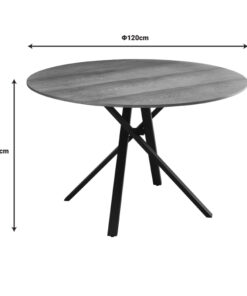 Tραπέζι Cerco pakoworld sonoma mdf και μαύρο μεταλλικό πόδι Φ120×75εκ – 235-000036