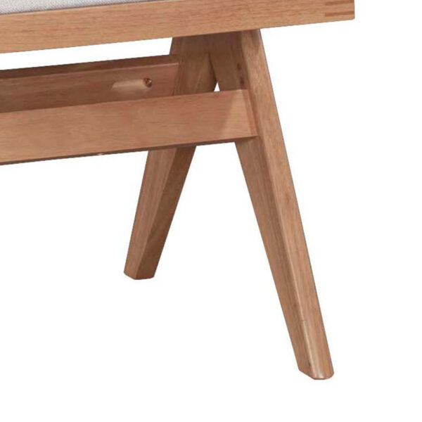 Καρέκλα Winslow pakoworld ξύλο rubberwood ανοικτό καρυδί-pvc rattan φυσικό-ύφασμα γκρι – 247-000002