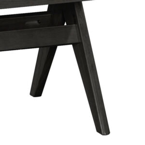 Καρέκλα Winslow pakoworld ξύλο rubberwood μαύρο-pvc rattan φυσικό-ύφασμα γκρι – 247-000003