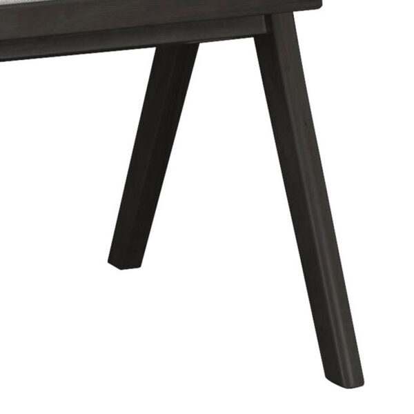 Πολυθρόνα Winslow pakoworld ξύλο rubberwood μαύρο-pvc rattan φυσικό-ύφασμα γκρι – 247-000005