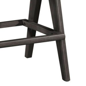 Σκαμπό bar Winslow pakoworld ξύλο rubberwood μαύρο-pvc rattan φυσικό-ύφασμα γκρι 44.5x46x98εκ – 247-000008